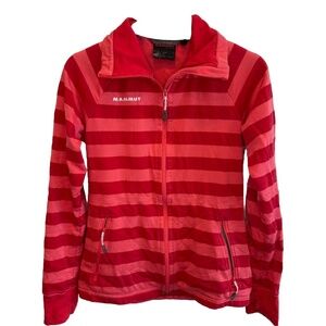 MAMMUT Red Pink Striped Full Zip Sweater longsleeve Size S